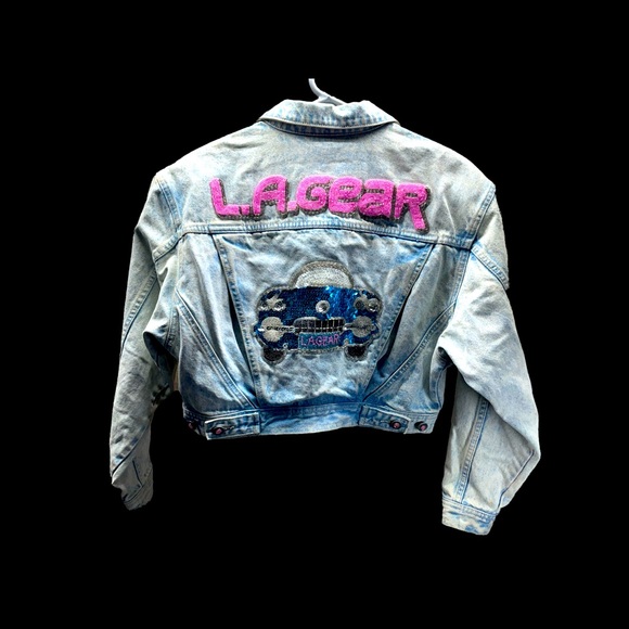 Vintage LA Gear Blinged Out Denim Jacket - Picture 1 of 8